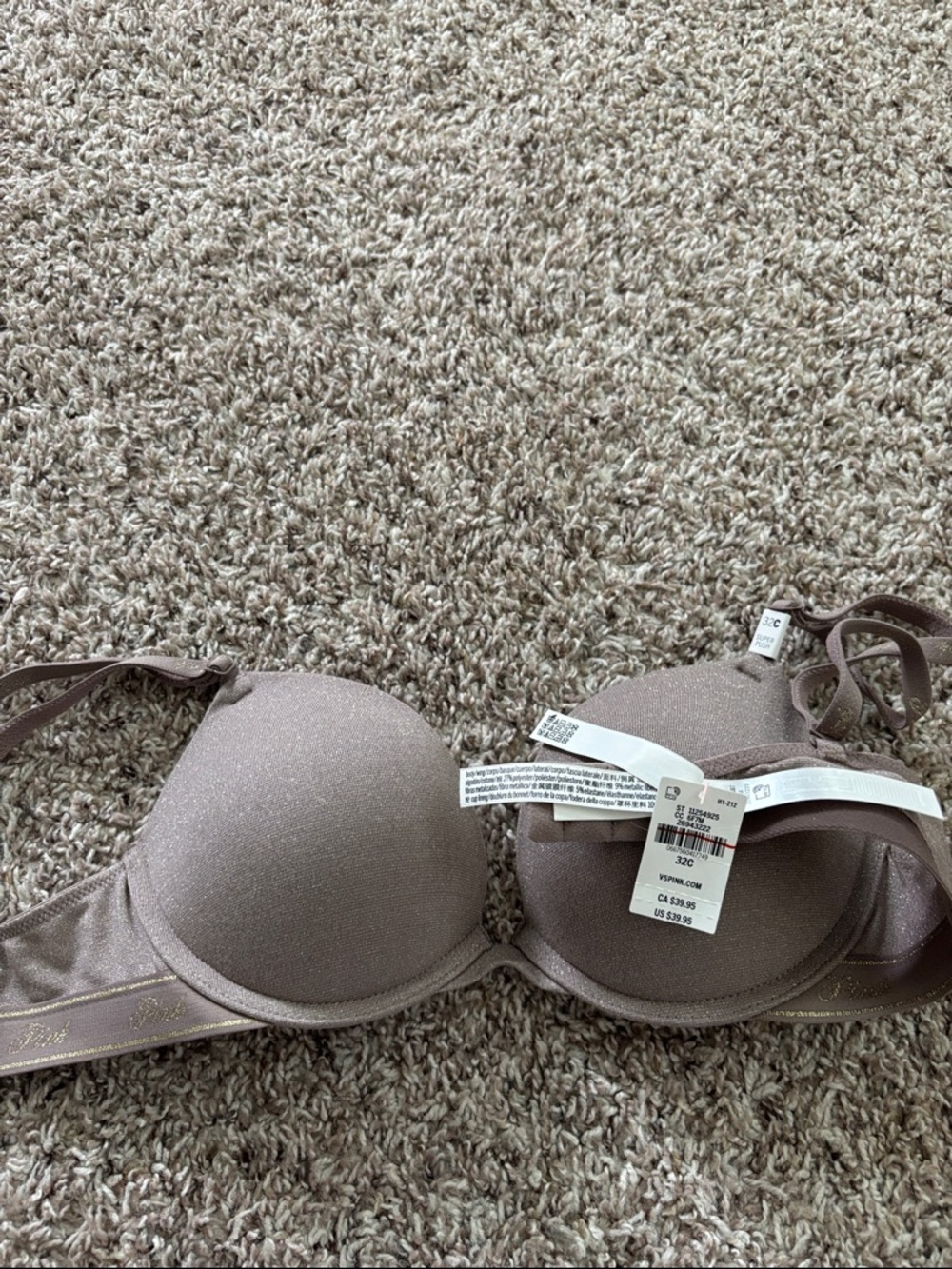 Pink VS Super Push Glitter Bra